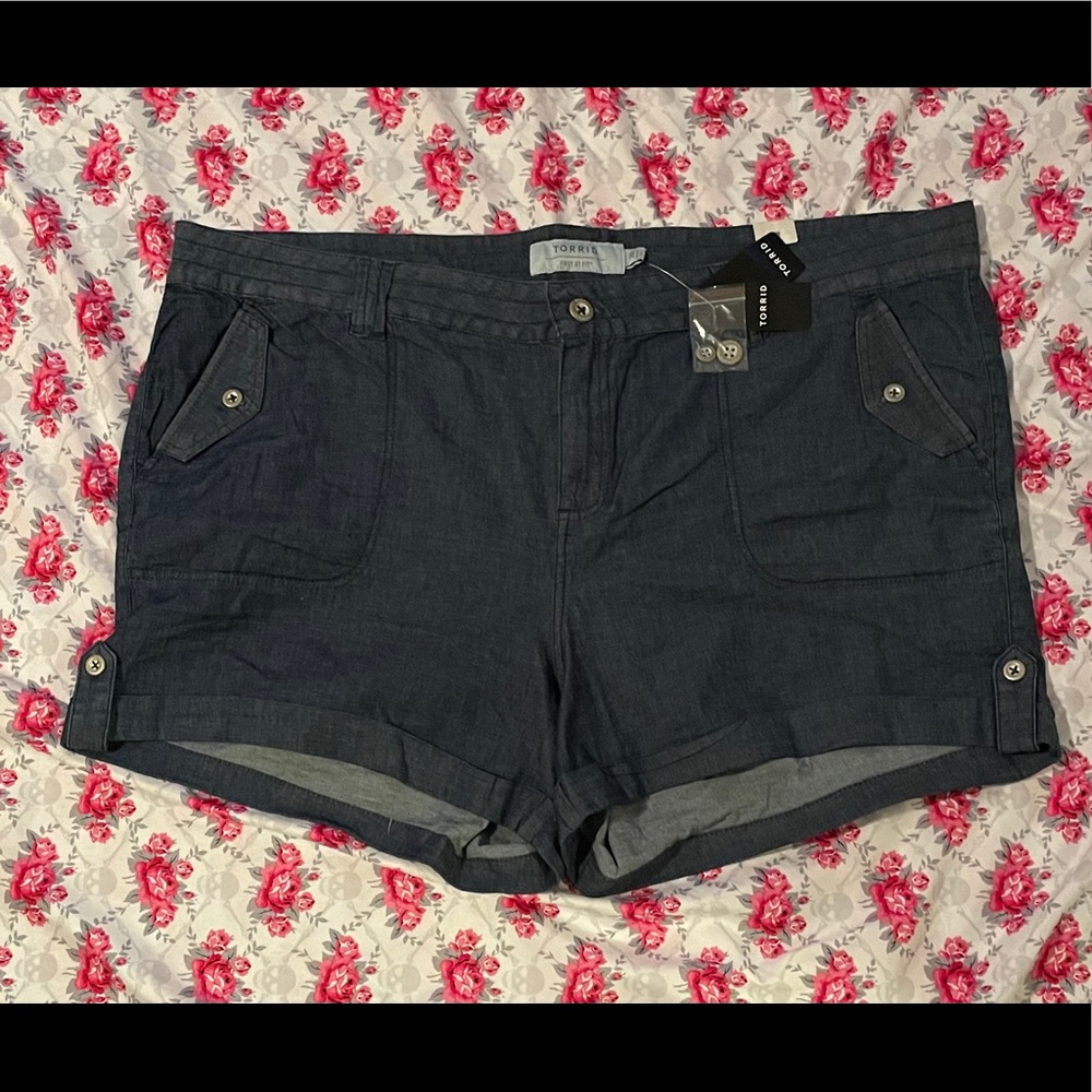Blue denim shorts